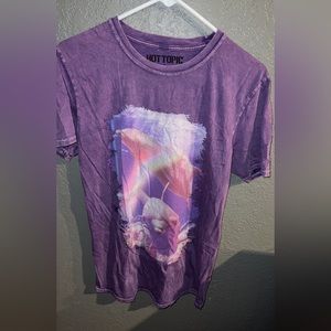 Hot Topic Purple Acid Wash Graphic Tee Dolphins Small